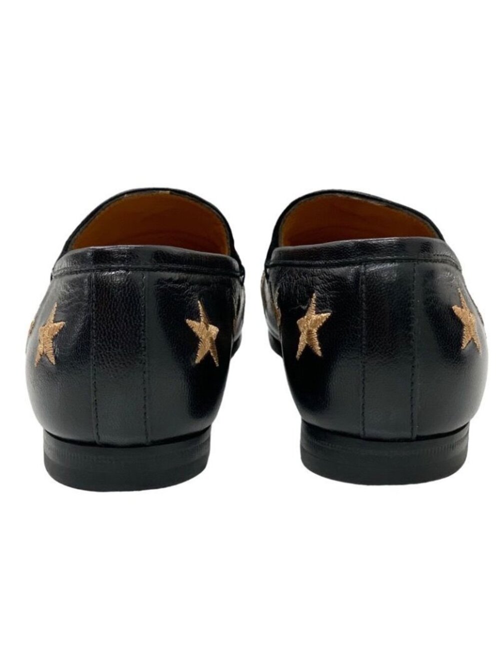 Gucci Loafers Leather Shoes Flat Horsebit Bee Star Embroidery - Picture 5 of 9